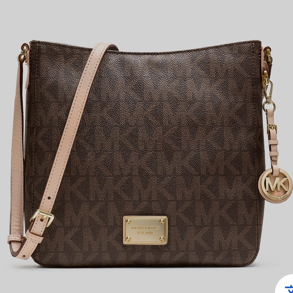 MICHAEL MICHAEL KORS Brown Jet Set Travel Messenger Crossbody Bag NWOT